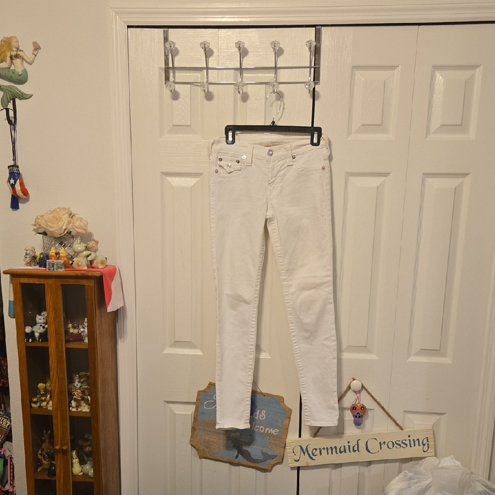 True Religion Women's White Skinny Jeans